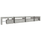 vidaXL Szafka pod TV z oświetleniem LED, szarość betonu, 290x36,5x40cm
