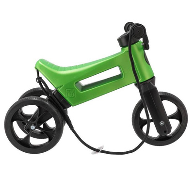 FWRider Super Sport 516514 Kolor: Green Metallic / Zielony metaliczny z czarnymi felgami Rowerek biegowy Jeździk 2w1 Ciche koła + Pasek do noszenia dla Rodzica