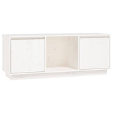 vidaXL Szafka pod TV, biała, 110,5x35x44 cm, lite drewno sosnowe