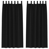 Firany blackout z kółkami 2 pcs Czarny 260 x 140 cm Poliester