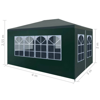 vidaXL Namiot imprezowy, 3 x 4 m, zielony