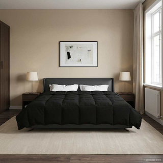 Zimowa Kołdra Kwiłtowany Czarny 240 x 260 cm Mikrofibra
