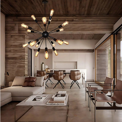 Lampa wisząca Abigali Retro Spikes, czarny 18xE27