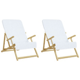 vidaXL Ręczniki plażowe, 2 szt., białe, 60x135 cm, tkanina, 400 g/m²