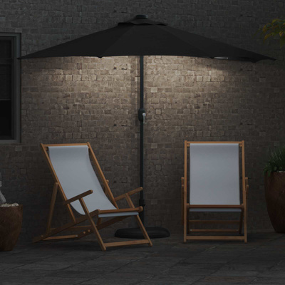 Parasolka ogrodowa Czarny 294 x 150 x 224 cm Poliester i Stal