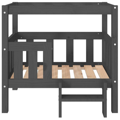 vidaXL Legowisko dla psa, szare, 75,5x63,5x70 cm, lite drewno sosnowe