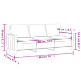 Sofa 3-osobowa, winna czerwień, 180 cm, obita aksamitem