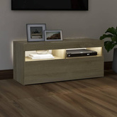 vidaXL Szafka pod TV z oświetleniem LED, dąb sonoma, 90x35x40 cm