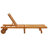 vidaXL Ogrodowy leżak z poduszką, lite drewno akacjowe