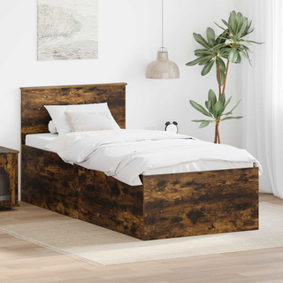 Ramka łóżka Dąb wędzony 75 x 190 cm Drewno inżynieryjne