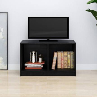 vidaXL Szafka pod TV, czarna, 70x33x42 cm, drewno sosnowe