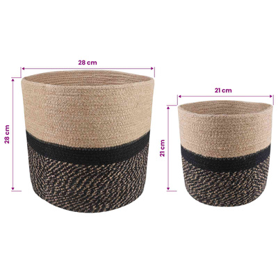 Zestaw doniczek 2 pcs Naturalny i czarny ? 28 x 28 cm