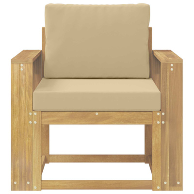 Sofa na zewnątrz Poliester Biały i beżowy