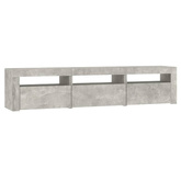vidaXL Szafka pod TV z oświetleniem LED, szarość betonu, 180x35x40 cm