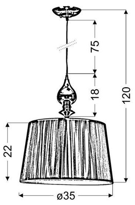 Lampa wisząca z abażurem Gillenia srebrna nitkowy abażur nowoczesna