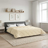 Letni Kołdra Kremowy 220 x 240 cm Mikrofibra i Fleece Teddy