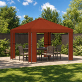 Altana 3 x 3 m terakota Poliester i Stal 190 gsm