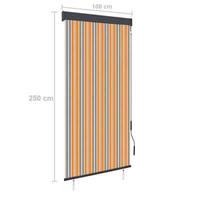 vidaXL Roleta zewnętrzna, 100x250 cm, żółto-niebieska