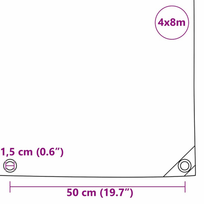 Plandeka 650g / m² Beżowy 4 x 8 m Płótno z powłoką PVC