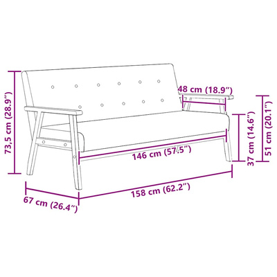 3-osobowa sofa, czarna, sztuczna skóra