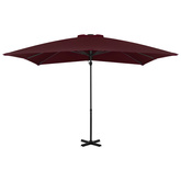 vidaXL Parasol wiszący na aluminiowym słupku, bordowy, 250x250 cm