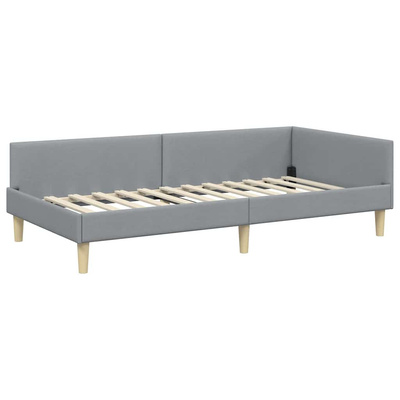 Rama Łóżka Narożnego z Materacem 2 szt. Jasnoszary 100 x 200 cm