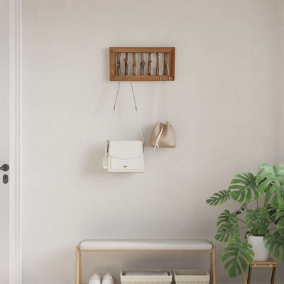 Hak na płaszcze Naturalny 50 x 10 x 25 cm Lite drewno mahoniowe