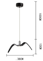 LAMPA WISZĄCA MEWA CZARNA 38cm ADANI AD194