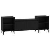 vidaXL Szafka pod TV, czarna, 160x35x55 cm, materiał drewnopochodny