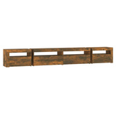 vidaXL Szafka pod TV z oświetleniem LED, przydymiony dąb, 270x35x40 cm