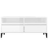 vidaXL Szafka pod TV, wysoki połysk, biała, 100x34,5x44,5 cm
