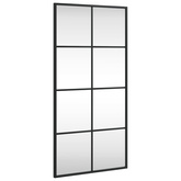 vidaXL Lustro ścienne, czarne, 40x80 cm, prostokątne, żelazo