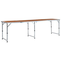 vidaXL Składany stolik turystyczny, aluminiowy, 240x60 cm