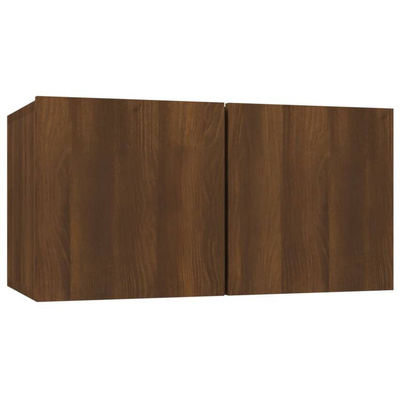 vidaXL Wisząca szafka pod TV, brązowy dąb, 60x30x30 cm