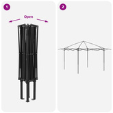 Gazebo z 4 Ścianami 3,3 x 3,3 m Jasnoszary i antracytowy