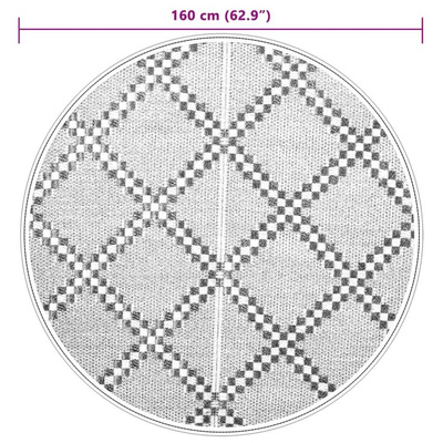 Dywan na zewnątrz, brązowy, ?160 cm, PP vidaXL