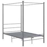 vidaXL Rama łóżka z baldachimem, szara, metalowa, 120 x 200 cm model standard