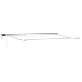 Ręczny ramowy zewnętrzny markizowy z LED Biały 4 x 2 m