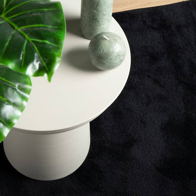 vidaXL Dywan OVIEDO z krótkim włosiem, czarny, 160x160 cm