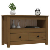 vidaXL Szafka pod TV, miodowy brąz, 79x35x52 cm, lite drewno sosnowe