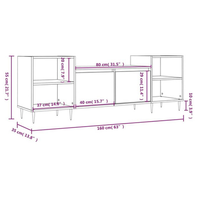 vidaXL Szafka pod TV, biała, 80x36x50 cm, materiał drewnopochodny wariant 14