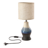 Lampka nocna Navia ceramiczna z abażurem beżowa na stolik nocny