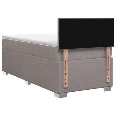 Łóżko Box Spring z materacem i LED Ciemnoszary 100 x 200 cm