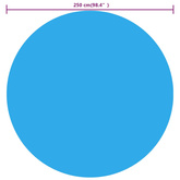Pływająca, okrągła folia, pokrywa solarna PE, 250 cm, niebieska