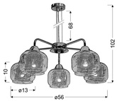 Lampa wisząca chromowa klosz z koszykiem 5x40W Ray Candellux 35-67098
