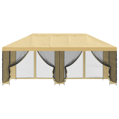 Altana z bokami 6 x 3 m kremowy Poliester i Stal 190