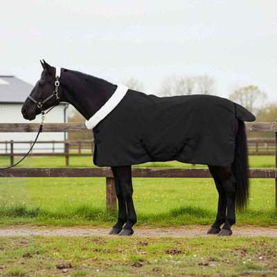 Koc dla Koni Czarny 85 cm Polarowy fleece