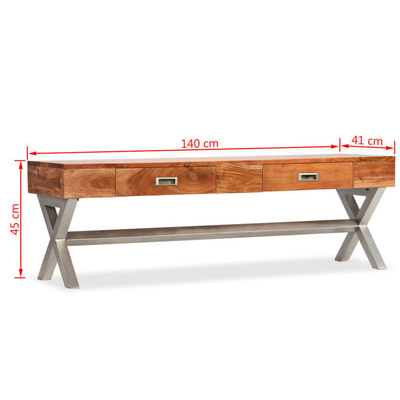 vidaXL Szafka pod TV, drewno akacjowe stylizowane na sheesham, 140 cm