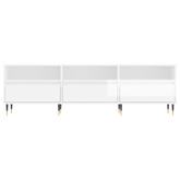 vidaXL Szafka pod TV, wysoki połysk, biała, 150x30x44,5 cm