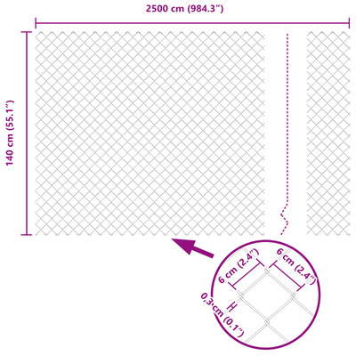 Ogrodzenie łańcuchowe 25 x 1,4 m Stal zielony